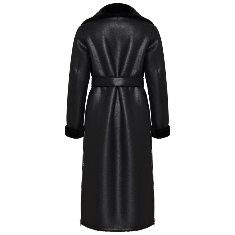 Cappotto lungo in pelliccia sintetica